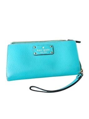 Kate Spade Neda Wellesley Teal Zip-Around Women's Wristlet Wallet